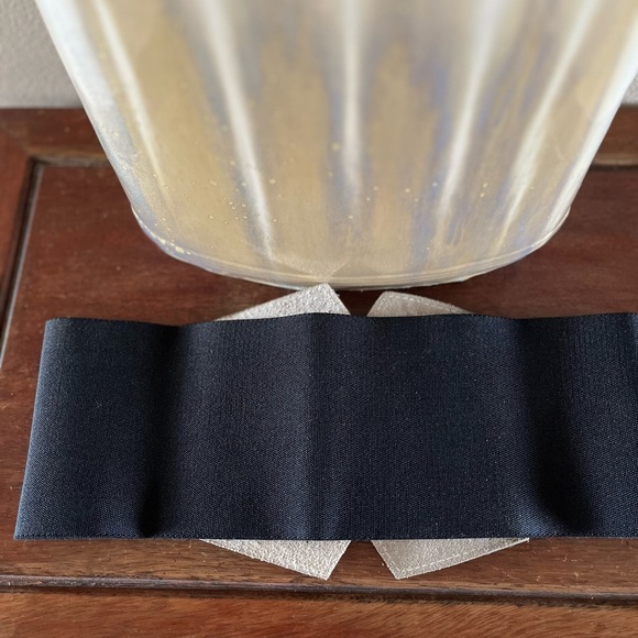 80’s elastic wide embellished buckle black belt - Picture 5 of 6